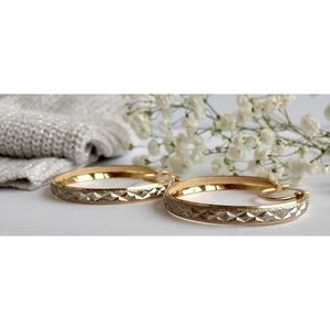 NWOT Gold Silver Hoop Earrings